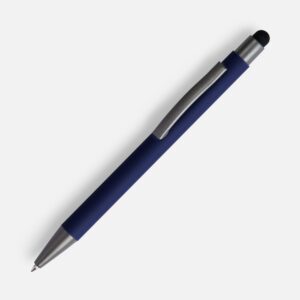 Ручка шариковая Atento Soft Touch со стилусом, темно-синяя