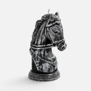 Свеча фигурная «Бюст лошади», серебристая